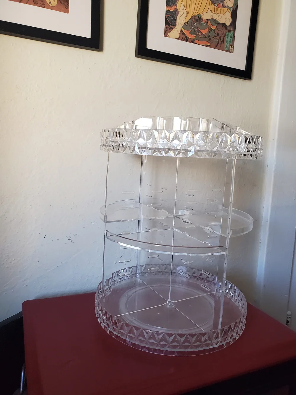 Clear Acrylic Rotating Makeup Organizer - Clear